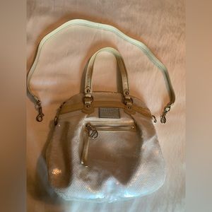 Coach Poppy Bag Cream Leather/Sequined